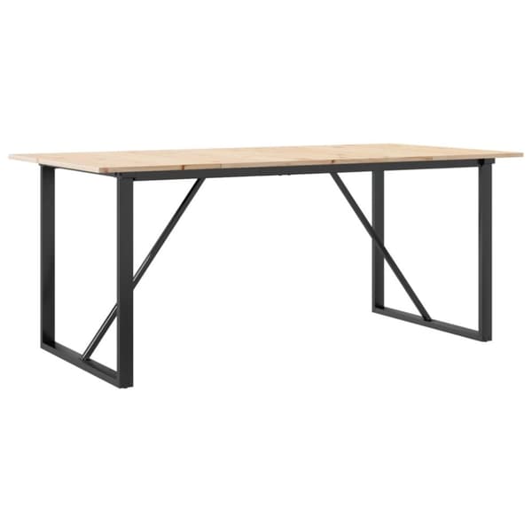 Matbord O-ram 180x90x75 cm massiv furu och stål