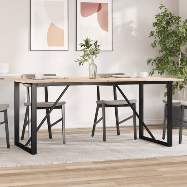 Matbord O-ram 180x90x75 cm massiv furu och stål