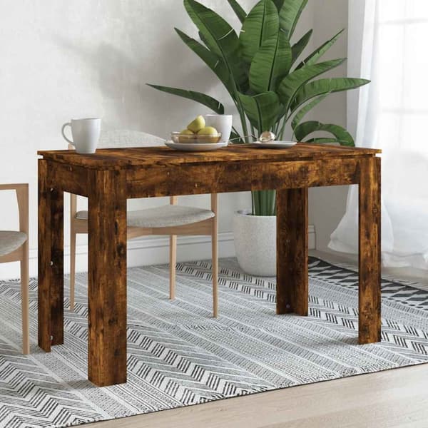 Matbord rökfärgad ek 120x60x76 cm konstruerat trä