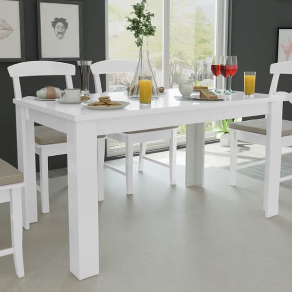 Matbord 140x80x75 cm vit Vit