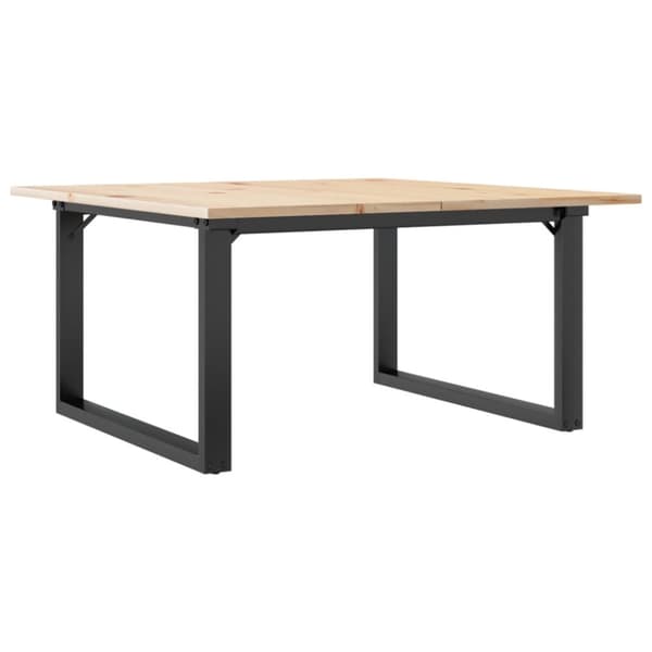 Soffbord O-ram 80x80x45 cm massiv furu och stål