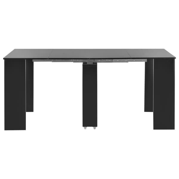 Utdragbart matbord svart högglans 175x90x75 cm