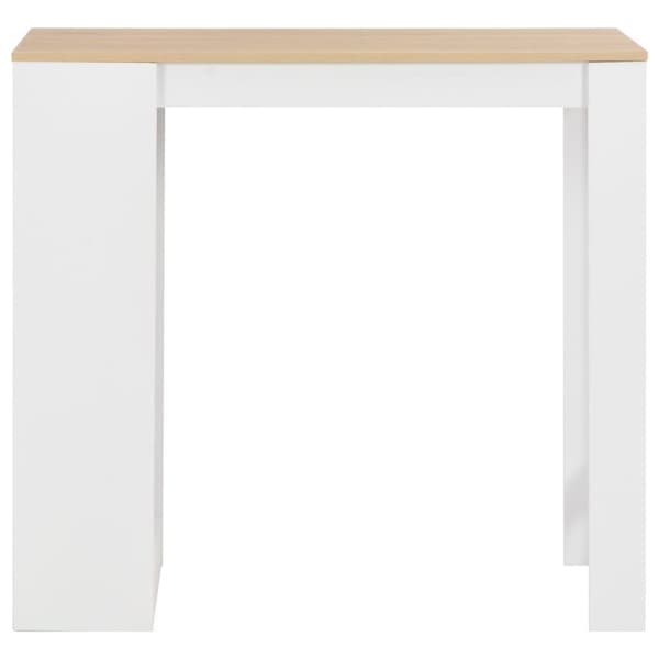 Barbord med hylla vit 110x50x103 cm