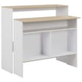 Miniatyrbild 1 av 2: Barbord med 2 bordsskivor vit och ek 130x40x120 cm