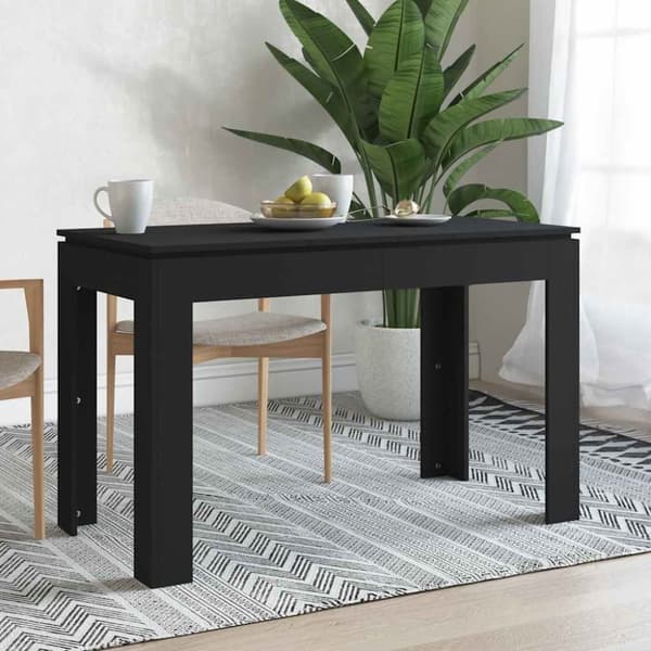 Matbord svart 120x60x76 cm konstruerat trä