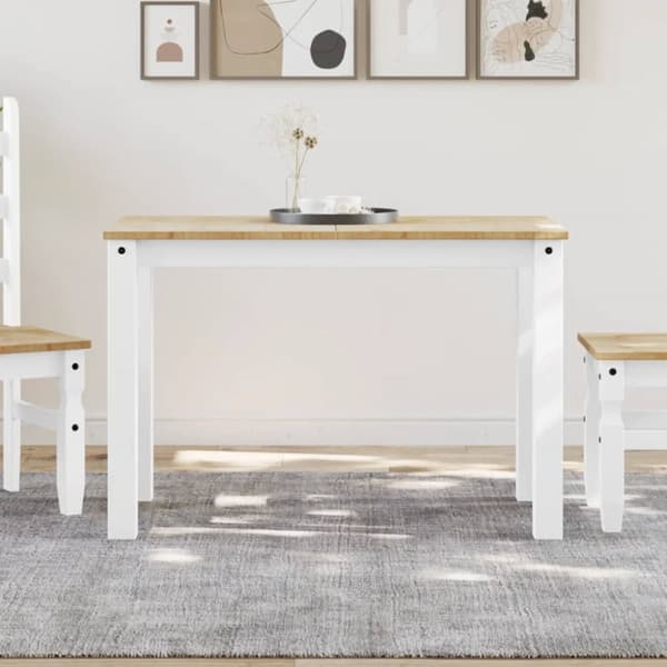 Matbord Panama vit 117x60x75 cm massiv furu