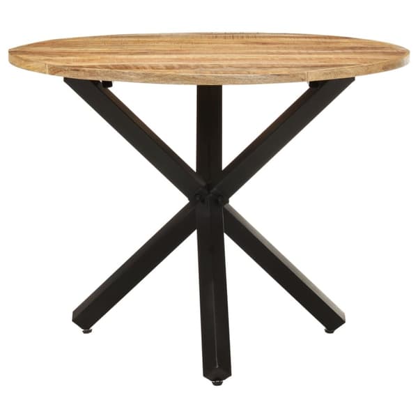 Matbord 100x100x75 cm rund grovt mangoträ