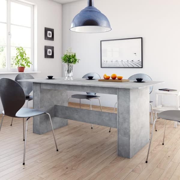 Matbord betonggrå 180x90x76 cm konstruerat trä
