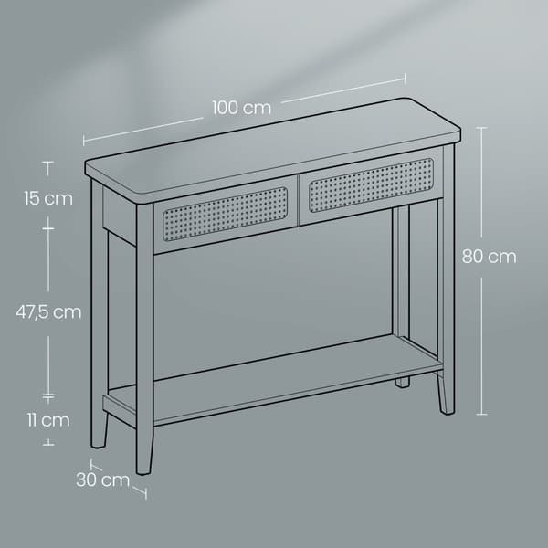 Consolet Table-Boho Style-2-skuffer