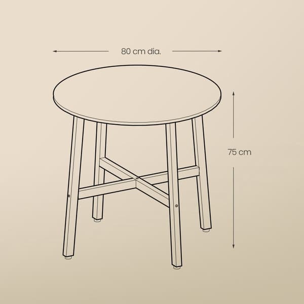 Køkkenbord - Runde - 80 x 75 cm