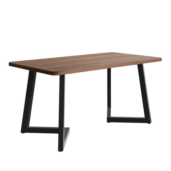 Matbord 117×68 cm – Rektangulärt Köksbord med Metallben och Trälook, Svart/Valnöt, För Matsal eller Vardagsrum