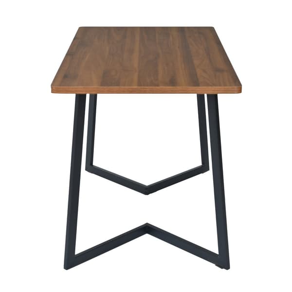 Matbord 117×68 cm – Rektangulärt Köksbord med Metallben och Trälook, Svart/Valnöt, För Matsal eller Vardagsrum
