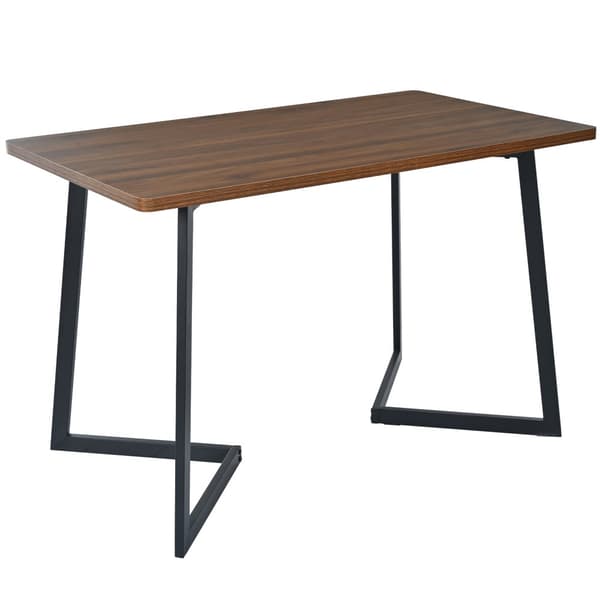 Matbord 117×68 cm – Rektangulärt Köksbord med Metallben och Trälook, Svart/Valnöt, För Matsal eller Vardagsrum