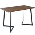 Miniatyrbild 7 av 10: Matbord 117×68 cm – Rektangulärt Köksbord med Metallben och Trälook, Svart/Valnöt, För Matsal eller Vardagsrum