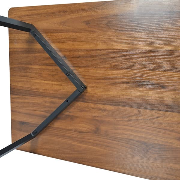 Matbord 117×68 cm – Rektangulärt Köksbord med Metallben och Trälook, Svart/Valnöt, För Matsal eller Vardagsrum