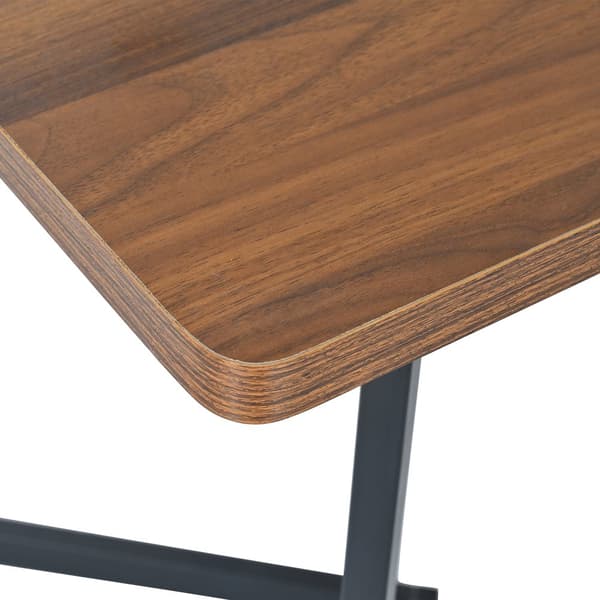 Matbord 117×68 cm – Rektangulärt Köksbord med Metallben och Trälook, Svart/Valnöt, För Matsal eller Vardagsrum