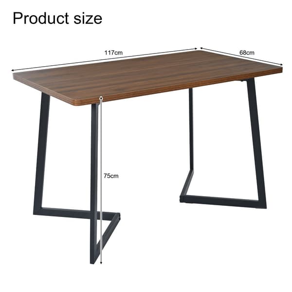 Matbord 117×68 cm – Rektangulärt Köksbord med Metallben och Trälook, Svart/Valnöt, För Matsal eller Vardagsrum