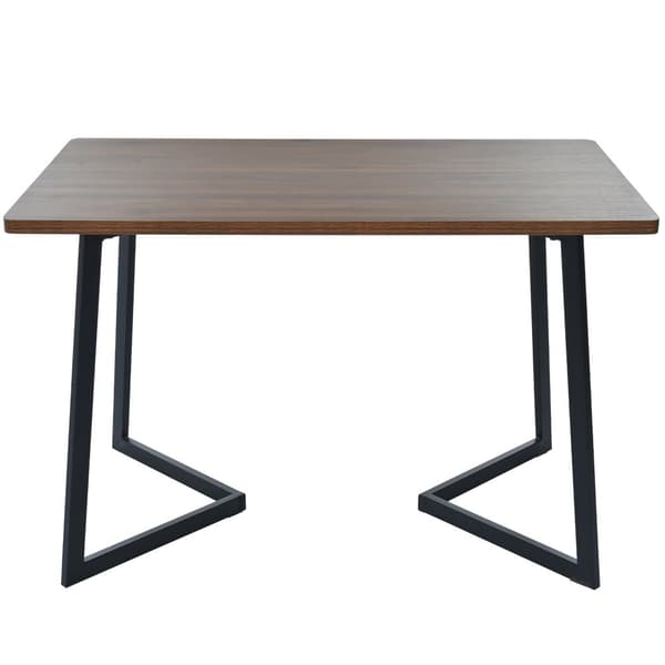 Matbord 117×68 cm – Rektangulärt Köksbord med Metallben och Trälook, Svart/Valnöt, För Matsal eller Vardagsrum