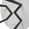 Miniatyrbild 9 av 11: Runt matbord med marmormönster – Modernt köksbord med unikt svart metallunderrede, vit/svart