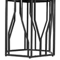 Miniatyrbillede 9 af 9: Moderne sekskantet marmor spisebord med sort metalbund, stilfuldt design, til spisestue og stue