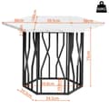 Miniatyrbillede 2 af 9: Moderne sekskantet marmor spisebord med sort metalbund, stilfuldt design, til spisestue og stue