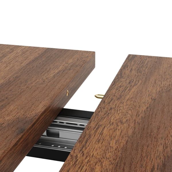 Utdragbart matbord 120–160×80 cm i valnötsfärg – platsbesparande köksbord med svarta kryssben i metall, för kök och vardagsrum