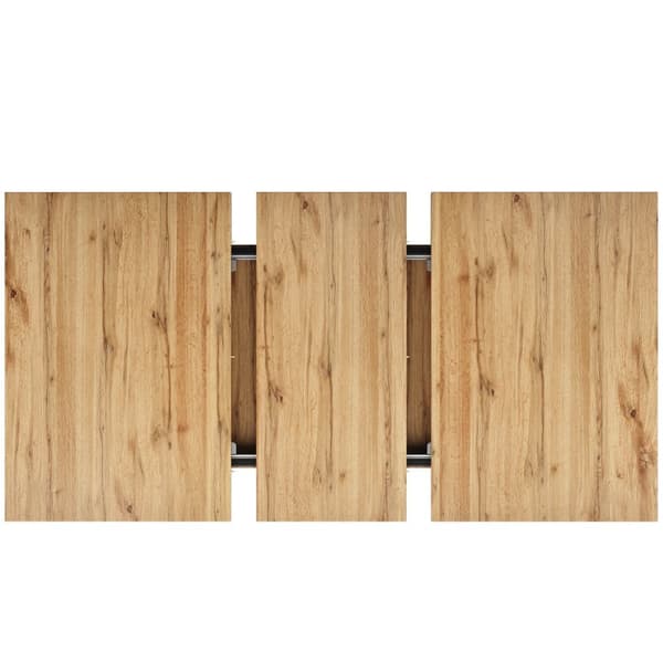 Utdragbart matbord 119–158,5×80 cm i träfärg – teleskopiskt köksbord med kryssben, platsbesparande bord för kök och vardagsrum