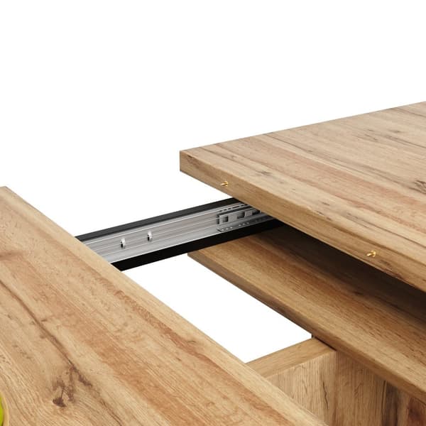 Utdragbart matbord 119–158,5×80 cm i träfärg – teleskopiskt köksbord med kryssben, platsbesparande bord för kök och vardagsrum
