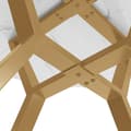 Miniatyrbild 6 av 7: Modern rund marmor-Esstisch (1 m), svart X-formad soffbord med metallhållare, stabil och hållbar – Guldaccent, perfekt för stiliga hem