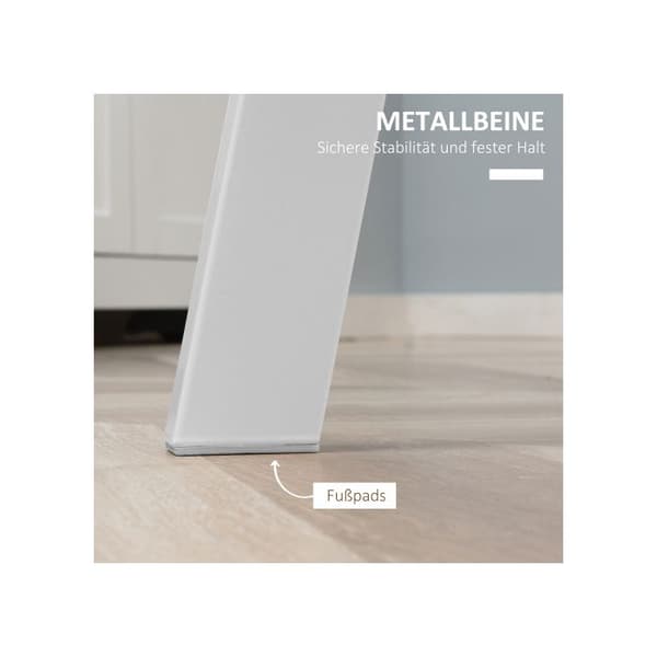 HOMCOM Kökbord Rundt bord, lutande ben, vit, 72x72x75 cm