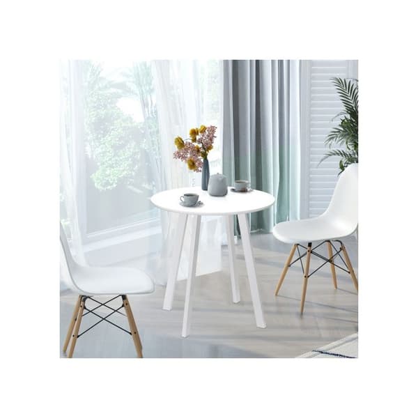 HOMCOM Kökbord Rundt bord, lutande ben, vit, 72x72x75 cm