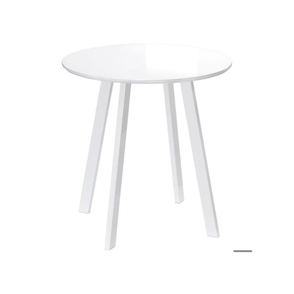HOMCOM Kökbord Rundt bord, lutande ben, vit, 72x72x75 cm