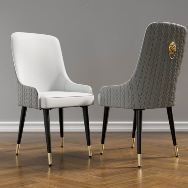 Matbord, Fyrkantig Design, Marmor Finish, Lejonstol-GY-2st