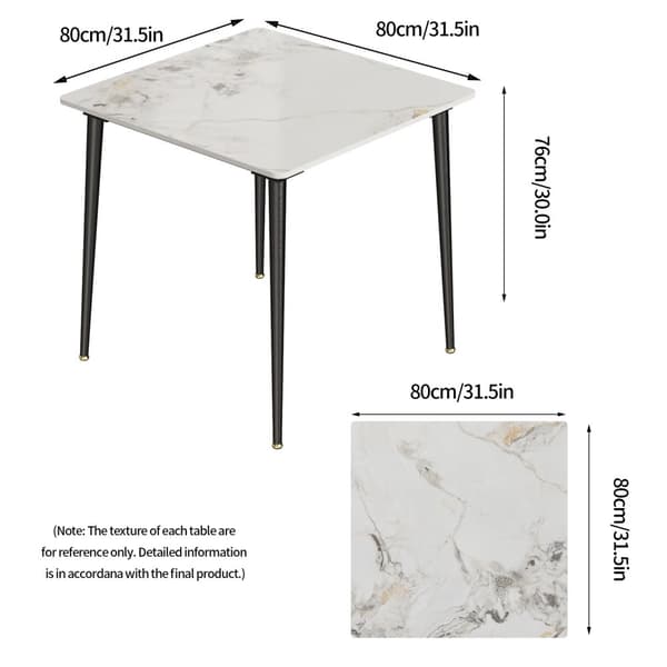 Matbord, Fyrkantig Design, Marmor Finish, XNE
