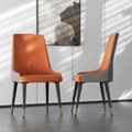 Miniatyrbild 2 av 2: Matbord, Fyrkantig Design, Marmor Finish, Platt stol-ELLER-2 st