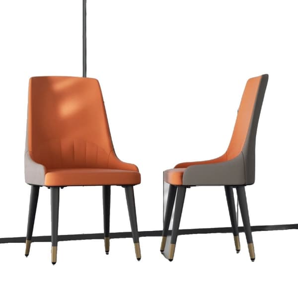 Matbord, Fyrkantig Design, Marmor Finish, Platt stol-ELLER-2 st