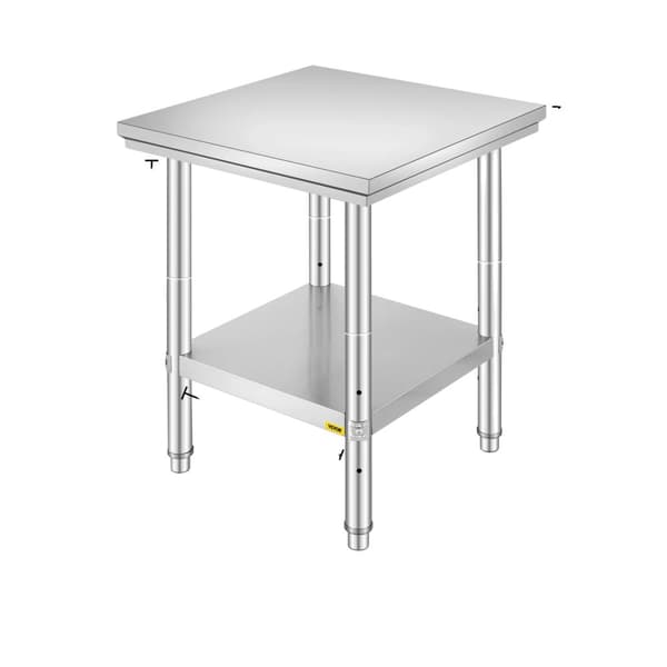 Kök Arbetsbänk, 330LBS Belastningskapacitet, Justerbara Fötter,24x24x32 tum 330 LBS