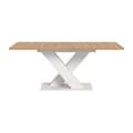 Miniatyrbilde 2 av 6: Motion spisebord X-fot 90x150/190cm inkl. 1 tilleggsplate eik dekor, hvit.