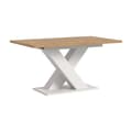 Miniatyrbilde 1 av 6: Motion spisebord X-fot 90x150/190cm inkl. 1 tilleggsplate eik dekor, hvit.