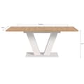 Miniatyrbilde 4 av 5: Motion spisebord V-fot 90x150/190cm inkl. 1 tilleggsplate eik dekor, hvit.