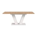 Miniatyrbilde 2 av 5: Motion spisebord V-fot 90x150/190cm inkl. 1 tilleggsplate eik dekor, hvit.