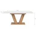 Miniatyrbilde 4 av 6: Motion spisebord V-fot 90x150/190cm inkl. 1 tilleggsplate hvit, eik dekor.