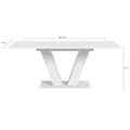 Miniatyrbilde 3 av 5: Motion spisebord V-fot 90x150/190cm inkl. 1 tilleggsplate hvit.