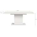 Miniatyrbilde 4 av 6: Motion spisebord søylefot 90x150/190cm inkl. 1 tilleggsplate hvit.