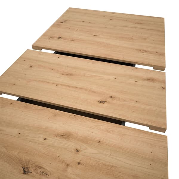 Motion spisebord V-fot 90x150/190cm inkl. 1 tilleggsplate eik dekor.