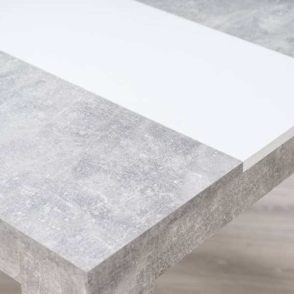 Spisebord, 135x80 cm, Grå Hvid