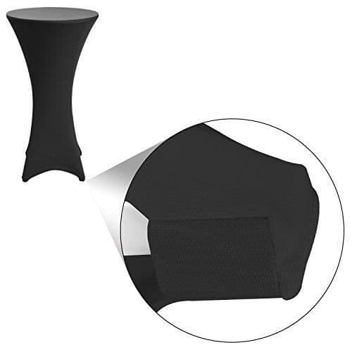 Beautissu Housse de table bistrot 60-65cm Svart - Ståbord - Deco Cocktail - Stretch spandex - Stella