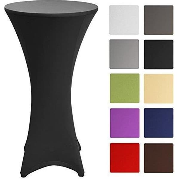 Beautissu Housse de table bistrot 60-65cm Svart - Ståbord - Deco Cocktail - Stretch spandex - Stella