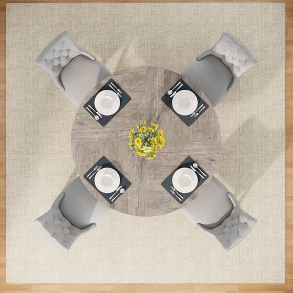 Tribesigns Runt Matbord, 120 cm i Diameter, Industriell Matbord, 6 Personer, MDF Bordsskiva, Köksmöbler Matsal