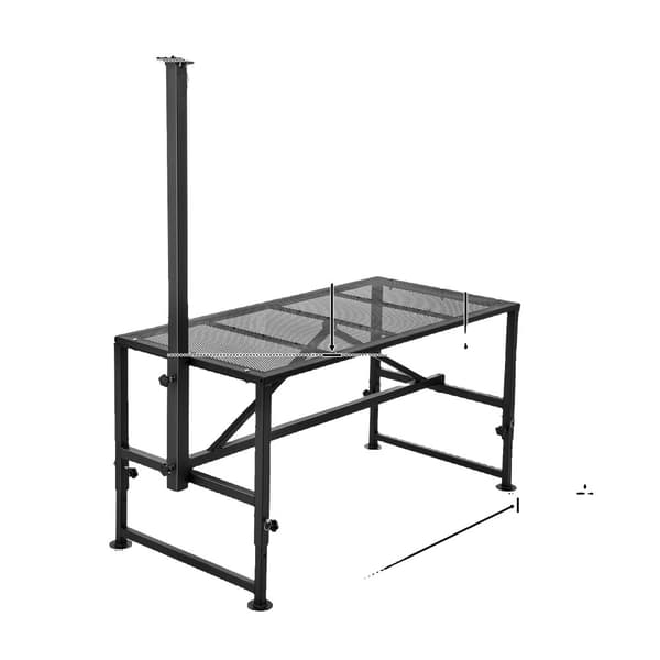 Landsdyrsstativ, 51x23 tommer bordplade, justerbar højde 42-64,1 tommer, metal konstruktion,sort 51x23in